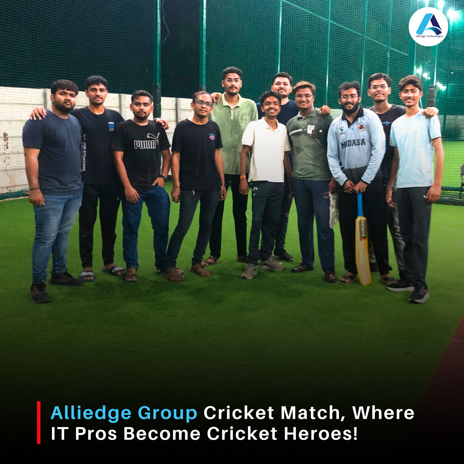 Alliedge team playing cricket